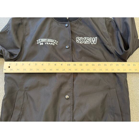 Strata Mens Extra Small Black Graphic Bomber Jacket - Picture 6 of 13